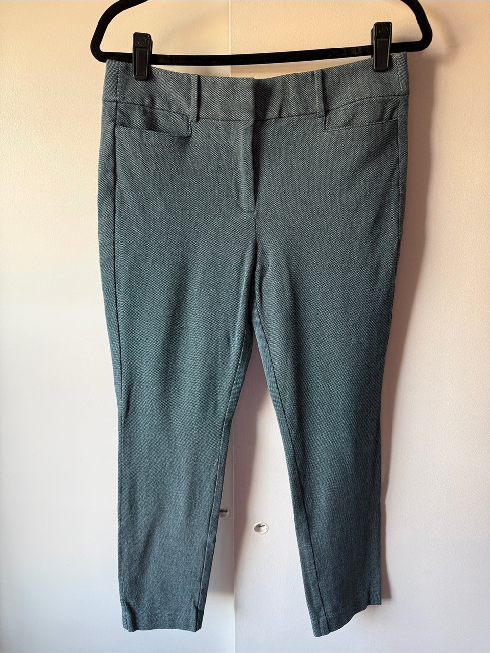 LOFT Diamond Textured Skinny Ankle Pants in Mystery Teal